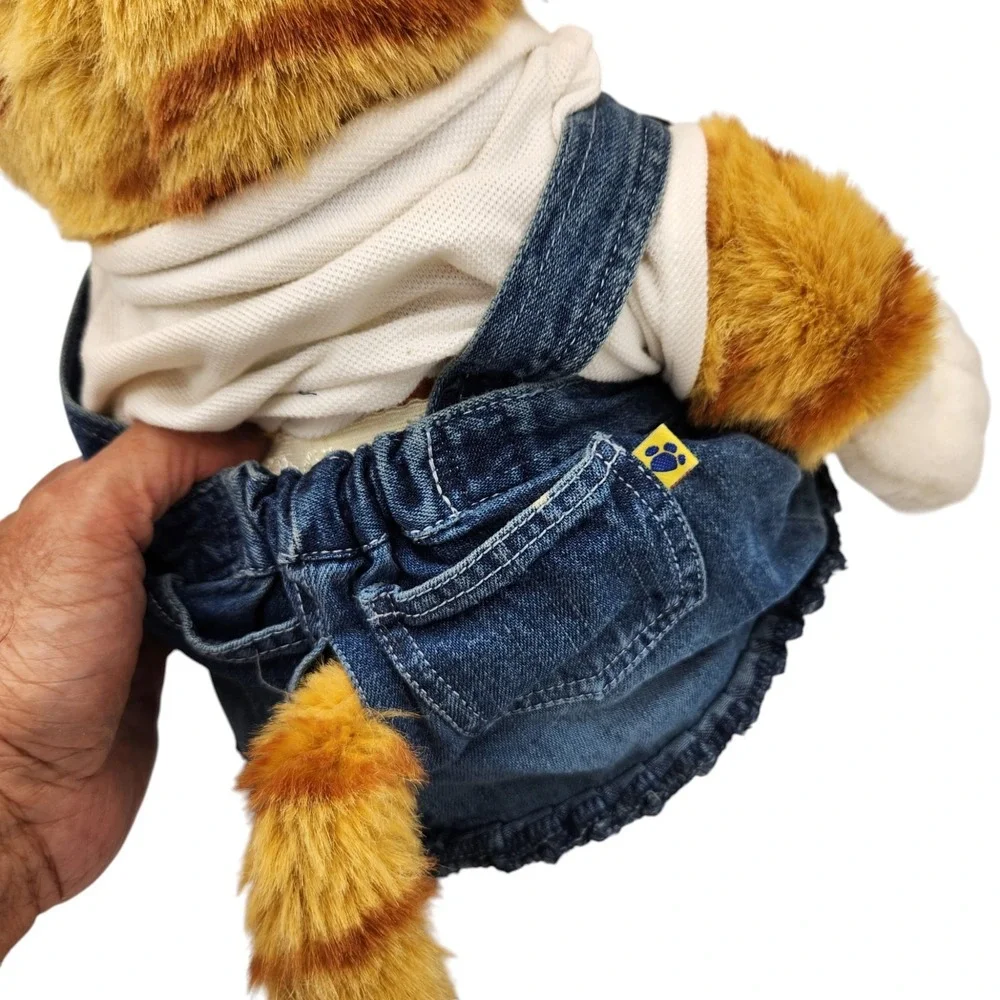 Build A Bear Orange Tabby Cat Kitty Shirt‎ Overall Dress Shoes Stuffed Animal